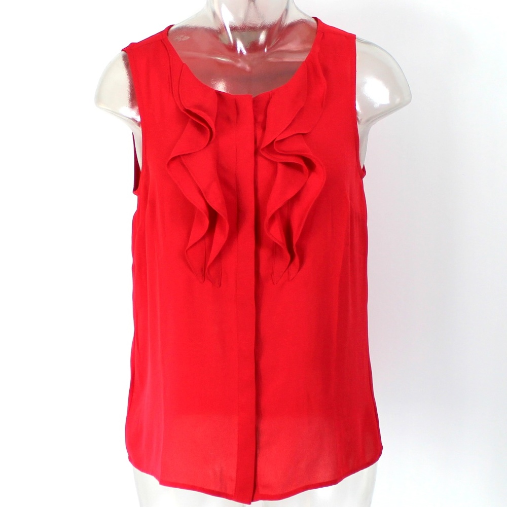 Ann Taylor Loft Red Sleeveless Top  Petite Medium